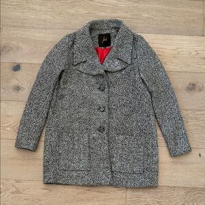 Jack by BB Dakota Gray Pea Coat with Red Lining